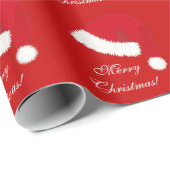 サンタハット付きクリスマスラッピング紙 ラッピングペーパー (ロールコーナー)