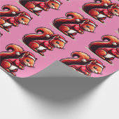 サンタハット付きクリスマスリス、クリスマスリス ラッピングペーパー (角)