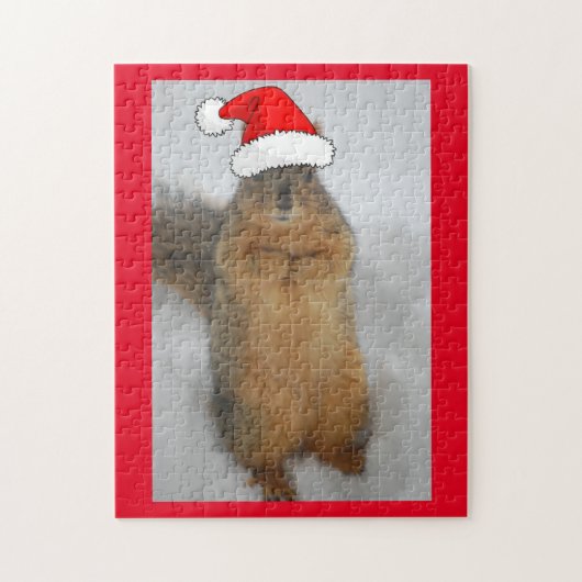 サンタハット付きクリスマスリス ジグソーパズル (縦)