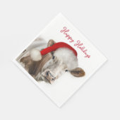 サンタハット付きクリスマス牛 スタンダードランチョンナプキン (角)