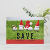 サンタハット付きゴルフボールのクリスマス 招待状 (スタンド正面)