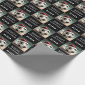 サンタハット付きサッカーボールおもしろいクリスマス ラッピングペーパー (角)