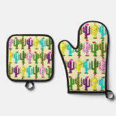 サンタハット付きサボテンのクリスマス 鍋つかみ&鍋敷きセット (正面)