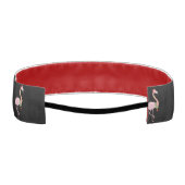 サンタハット付きピンクのフラミンゴ、黒 アスレチックヘッドバンド (裏面)