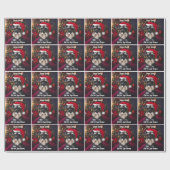 サンタハット付き美しいミニチュアシュノーザー ラッピングペーパー (フラット)