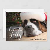 サンタハット付き聖ベルナード犬 シーズンカード (正面/裏面)