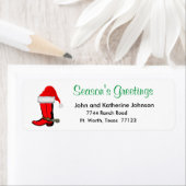 サンタハット付き西クリスマスカウボーイブーツ ラベル (インサイチュ)