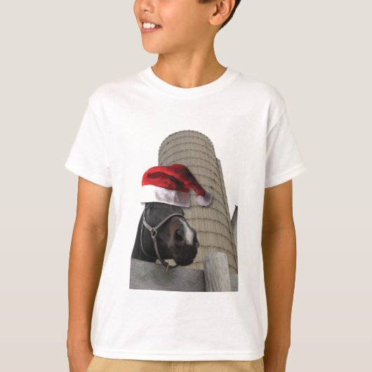 サンタハット付き馬 Tシャツ (正面)