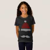 サンタハット口ひげ醜いクリスマス Tシャツ (正面フル)
