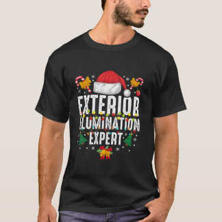 サンタハット外装イルミネーションエキスパートクリスマスN Tシャツ