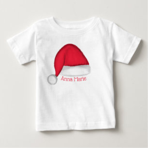 サンタハット幼児パーソナライズされたT ベビーTシャツ
