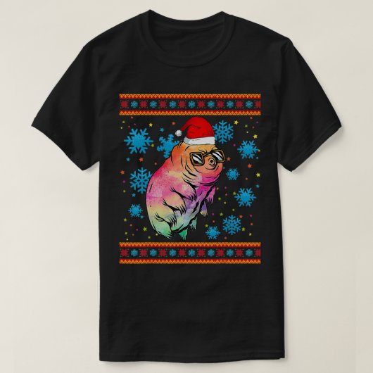 サンタハット微生物学クリスマスTと水熊 Tシャツ (デザイン正面)
