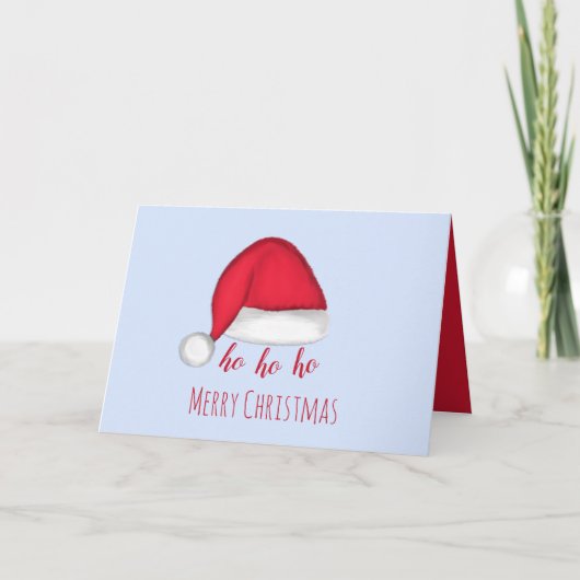 サンタハット折り畳みグリーティングカード カード (正面)