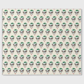 サンタハット柄のクリスマスを迎えるかわいいボクサー ラッピングペーパー (フラット)