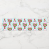 サンタハット柄の可愛いクリスマスペンギン ペットボトルラベル (シングルラベル)