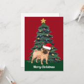 サンタハット赤の可愛いクリスマスパカスタムグ カード (正面/裏面インサイチュ)