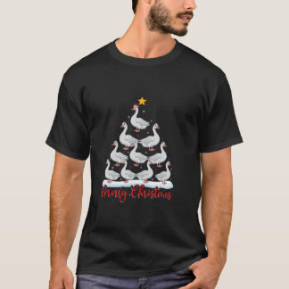 サンタハット醜いクリスマスグースおもしろいクリスマスツリー Tシャツ