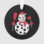 サンタハット雪だるまファミリークリスマスマッチングピックボール オーナメント (正面)