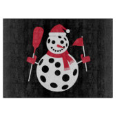 サンタハット雪だるまファミリークリスマスマッチングピックボール カッティングボード (正面)