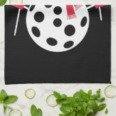 サンタハット雪だるまファミリークリスマスマッチングピックボール キッチンタオル (折り畳み)