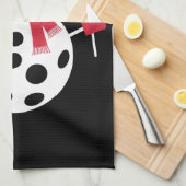 サンタハット雪だるまファミリークリスマスマッチングピックボール キッチンタオル (四つ折り)