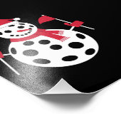 サンタハット雪だるまファミリークリスマスマッチングピックボール フォトプリント            (角)