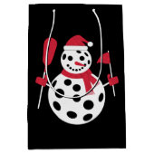 サンタハット雪だるまファミリークリスマスマッチングピックボール ミディアムペーパーバッグ (正面)