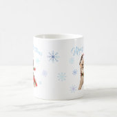 サンタハット雪のかわいいクリスマスヨークシャーテリア コーヒーマグカップ (中央)