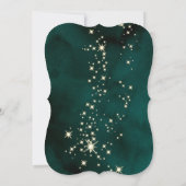 サンタハット、ガラス、緑のクリ企業のスマス 招待状 (裏面)