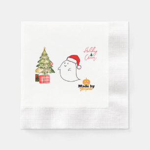 サンタハット&クリスマスツリーと可愛い幽霊- Adora 縁ありカクテルナプキン