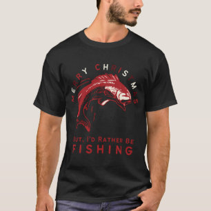 サンタハット クリスマス ライト フィッシング クラウス アグリー クリスマス Tシャツ