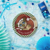 サンタハット&コートクリスマス子猫 ペーパープレート (パーティー)