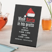 サンタハット、サンタクロース来場者の時間 台座サイン (インサイチュ)