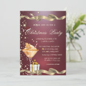 サンタハット、プレゼント、ジンジャーブレッド企業のクリスマス 招待状 (スタンド正面)