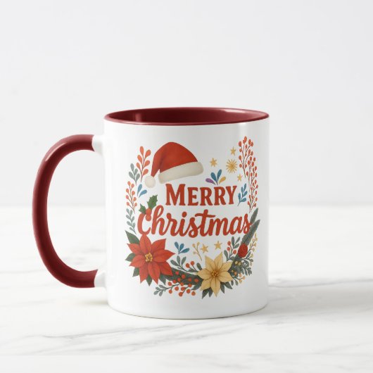 サンタハット メリークリスマス コーヒーマグ マグカップ (左)
