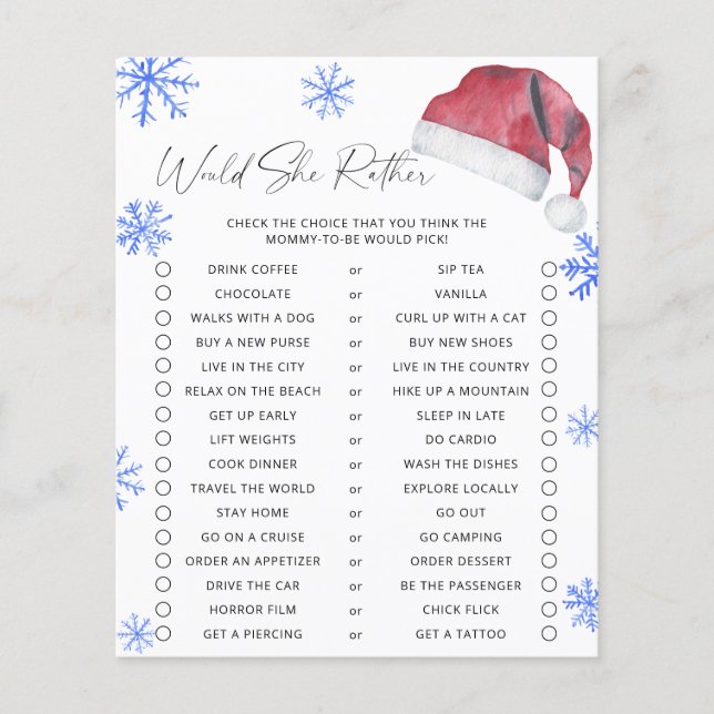 サンタハット – 彼女はむしろゲームをする (正面)