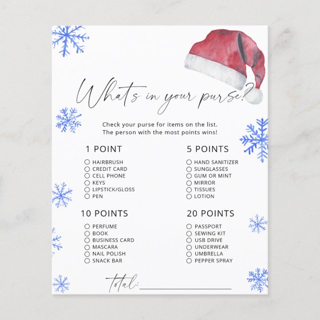 サンタハット – 財布の中に何が (正面)