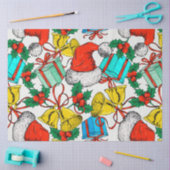 サンタハット、贈り物、ベル 薄葉紙 (クラフト)