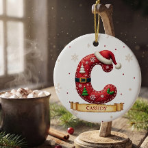サンタハット 赤いクリスマス 文字 C 名前