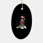 サンタハットgifを使用した可愛いシュノーザーのクリスマスライト セラミックオーナメント (右)