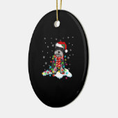 サンタハットgifを使用した可愛いシュノーザーのクリスマスライト セラミックオーナメント (左)
