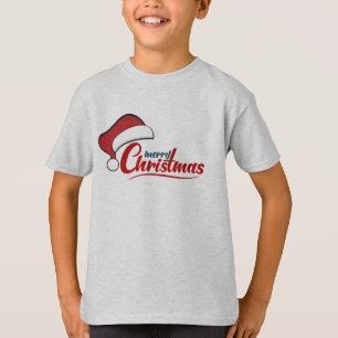 サンタハットTシャツを着たメリークリスマス Tシャツ