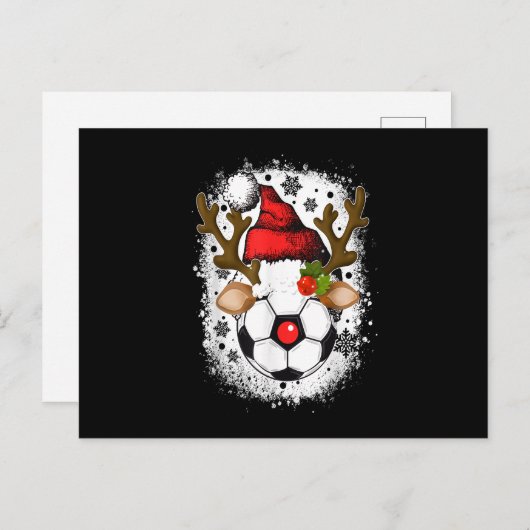 サンタハットXmaとサッカークリスマストナおもしろいーダー シーズンポストカード (正面/裏面)