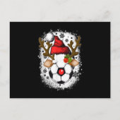 サンタハットXmaとサッカークリスマストナおもしろいーダー シーズンポストカード (正面)