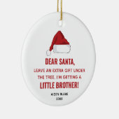 サンタハッパーソナライズされたトが弟を期待 セラミックオーナメント (右)