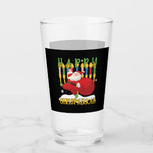 サンタハッピークリスムカおもしろいーHanukkahクリスマス タンブラーグラス