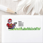 サンタハッピーホリデーのあるゴルフメリークリスマス ラベル (インサイチュ)