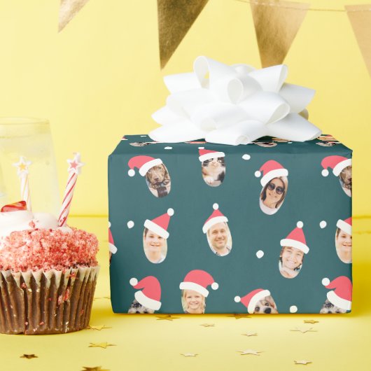 サンタハッモダンツ9家族の写真 ラッピングペーパー (誕生日パーティー)