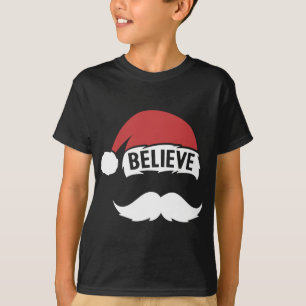 サンタハッ信じトキャップ白口ひげファミリーキリスト Tシャツ