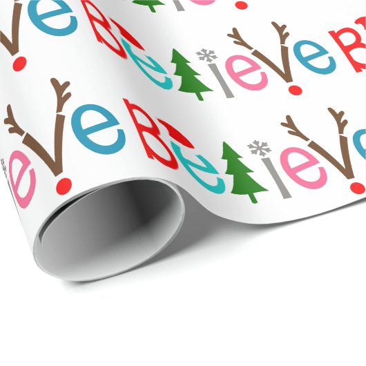 サンタハッ信じトトインデア〔雄ジカの〕枝角 |クリスマス ラッピングペーパー (ロールコーナー)